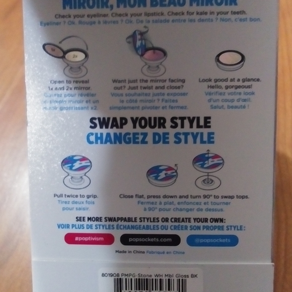 New!!! white marble popsocket popmirror - Picture 4 of 4